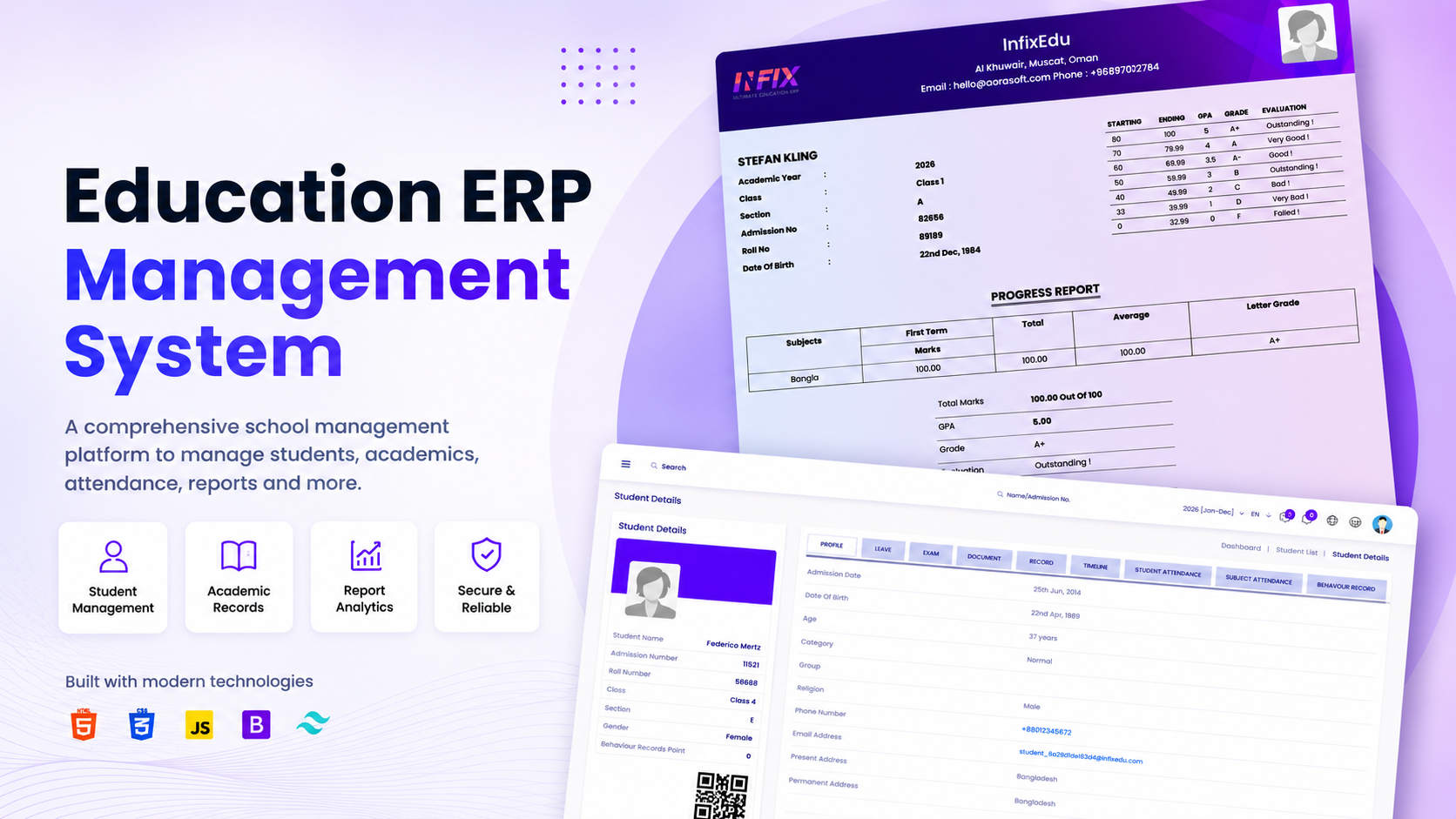 Product screenshot of School-management ERP — a 54-module monolith made fast without a rewrite — detail view